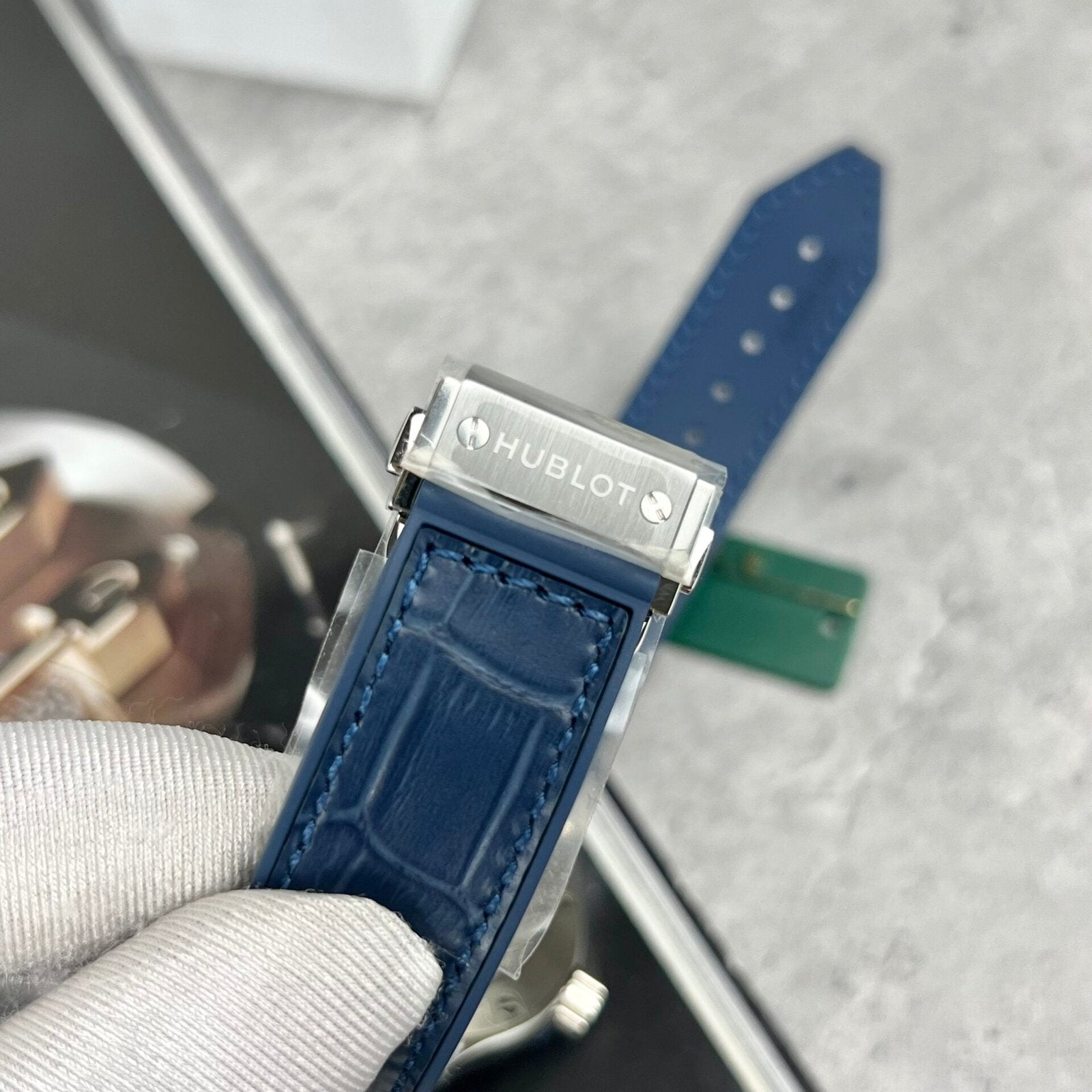 Hublot Classic Fusion Titanium Watch Blue Leather Strap 38mm