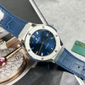 Hublot Classic Fusion Titanium Watch Blue Leather Strap 38mm