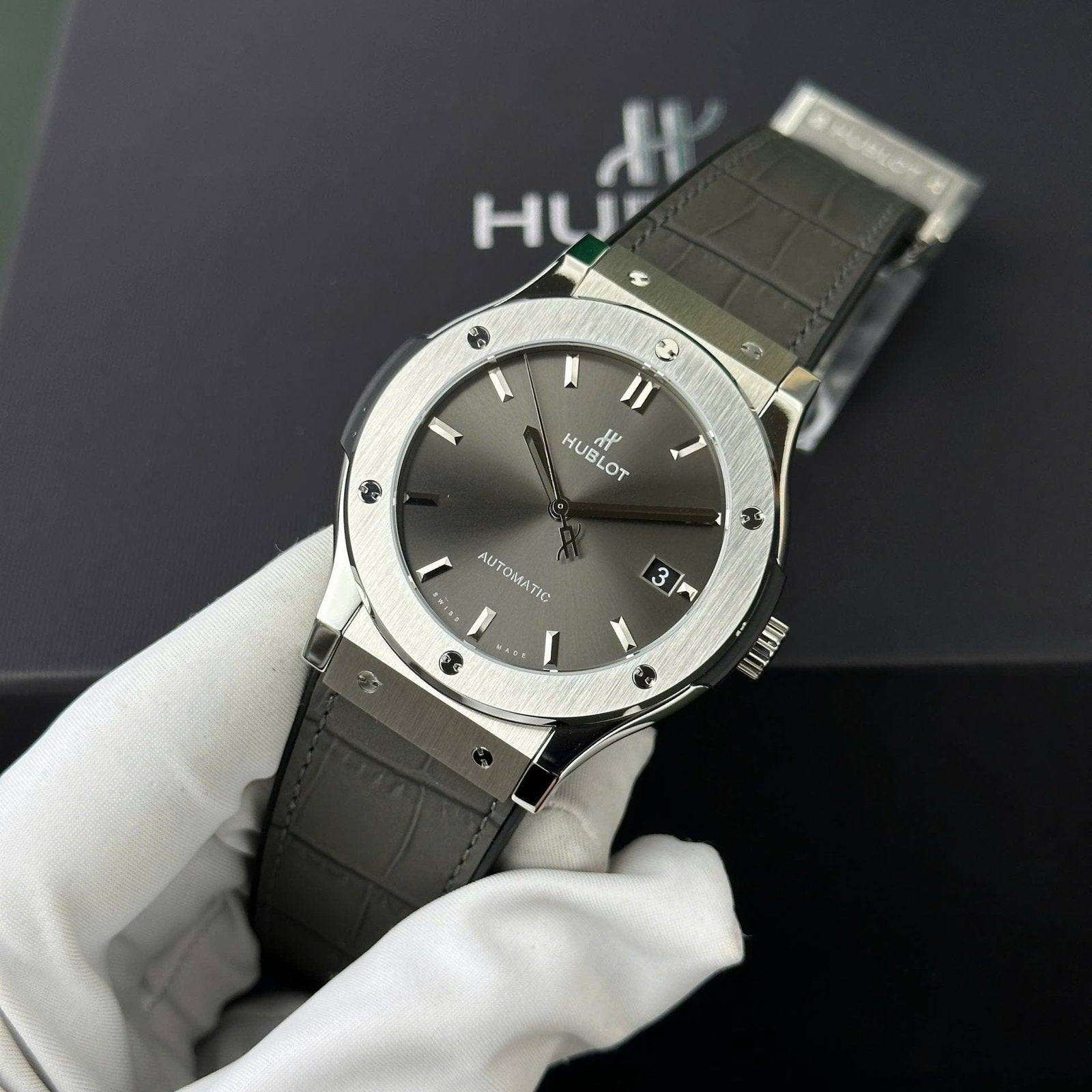 Hublot Classic Fusion Titanium Watch Gray Dial 45mm