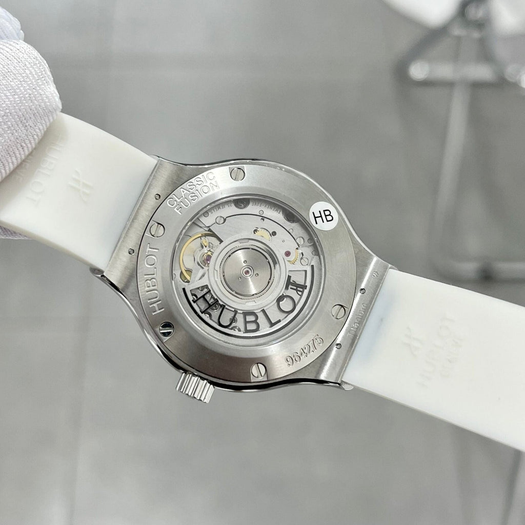 Hublot Classic Fusion White Rubber Strap Watch Swiss Movement 38mm