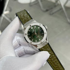 Hublot  Watch Green With Diamond Bezel 38mm