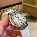 Hublot Watch Classic Fusion White Dial Moissanite Diamonds 38mm