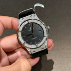 Hublot Watch With Full Diamond Moissanite Diamonds Black Dial Men’s 42mm