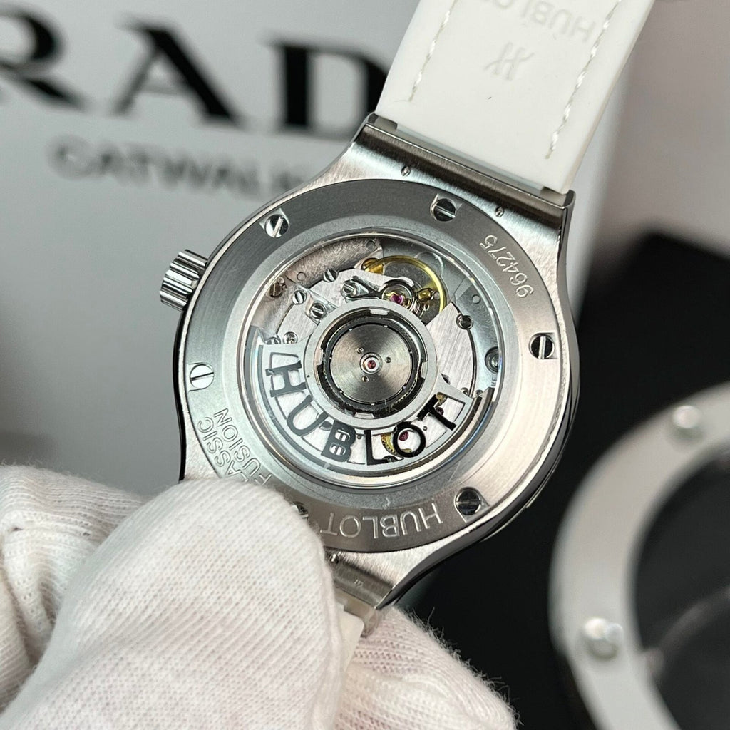 Hublot Classic Fusion Watch Moissanite Diamonds White 38mm