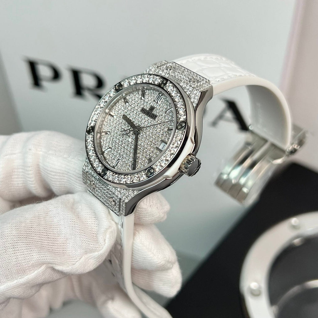 Hublot Watch Full Moissanite Diamond White 38mm