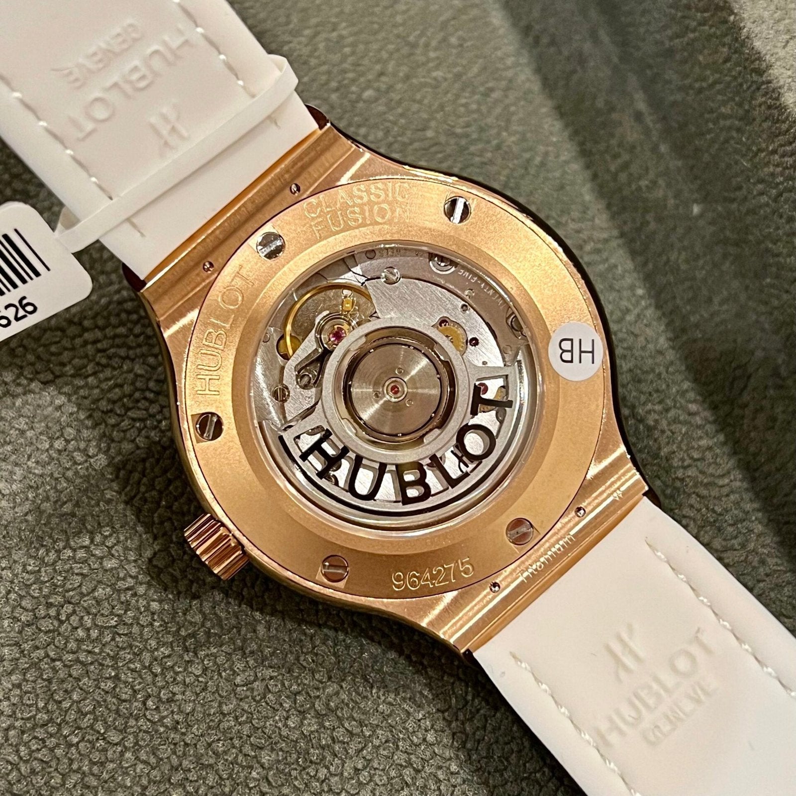 Hublot Watch Classic Fusion King Gold White Dial Moissanite Diamonds 38mm