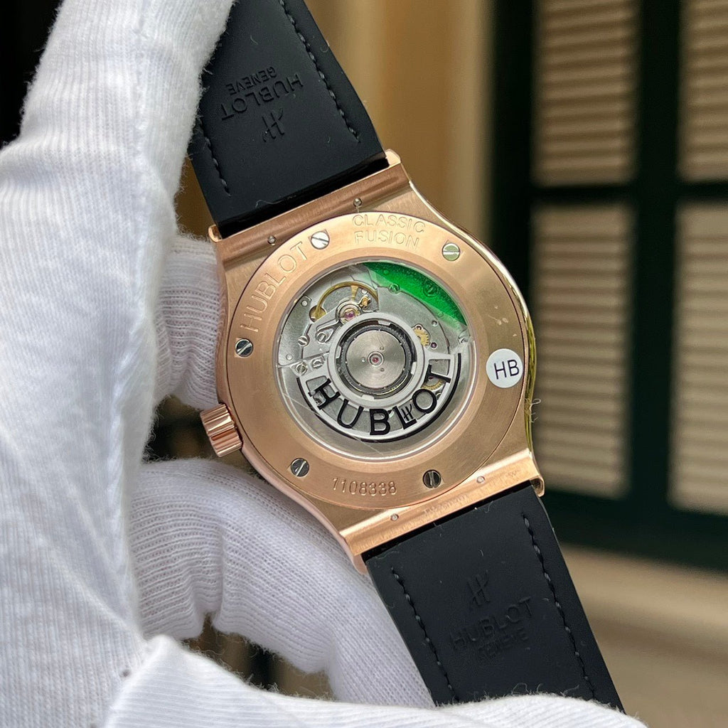 Hublot Classic Fusion King Gold Watch Diamond Bezel 42mm