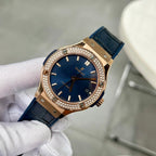 Hublot Classic Fusion Blue With Diamond Bezel  Watch 38mm