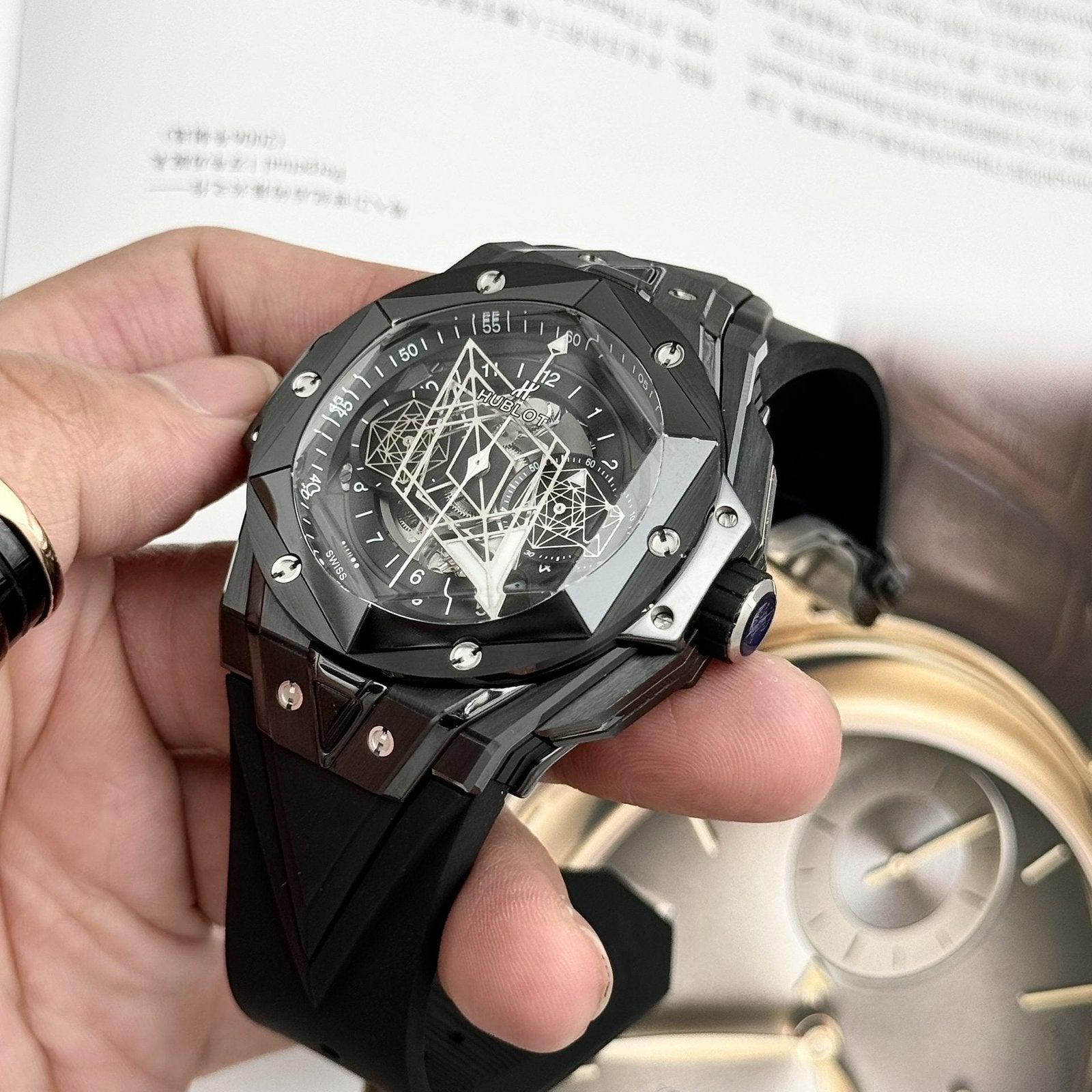 Hublot Watch Big Bang Sang Bleu II Black Ceramic 45mm