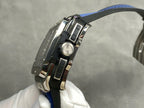 Hublo Square Bang Unico Titanium Watch Blue Rubber Strap 42mm