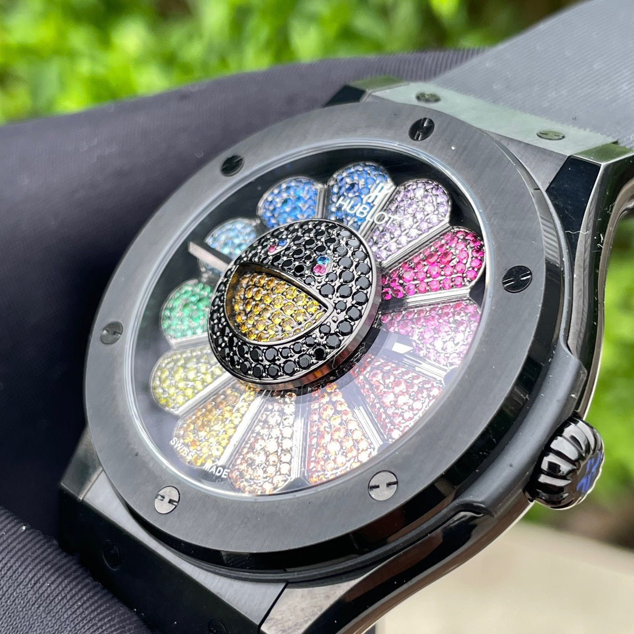 Hublot Watch Takashi Murakami Rainbow Ceramic Rubber Strap 45mm