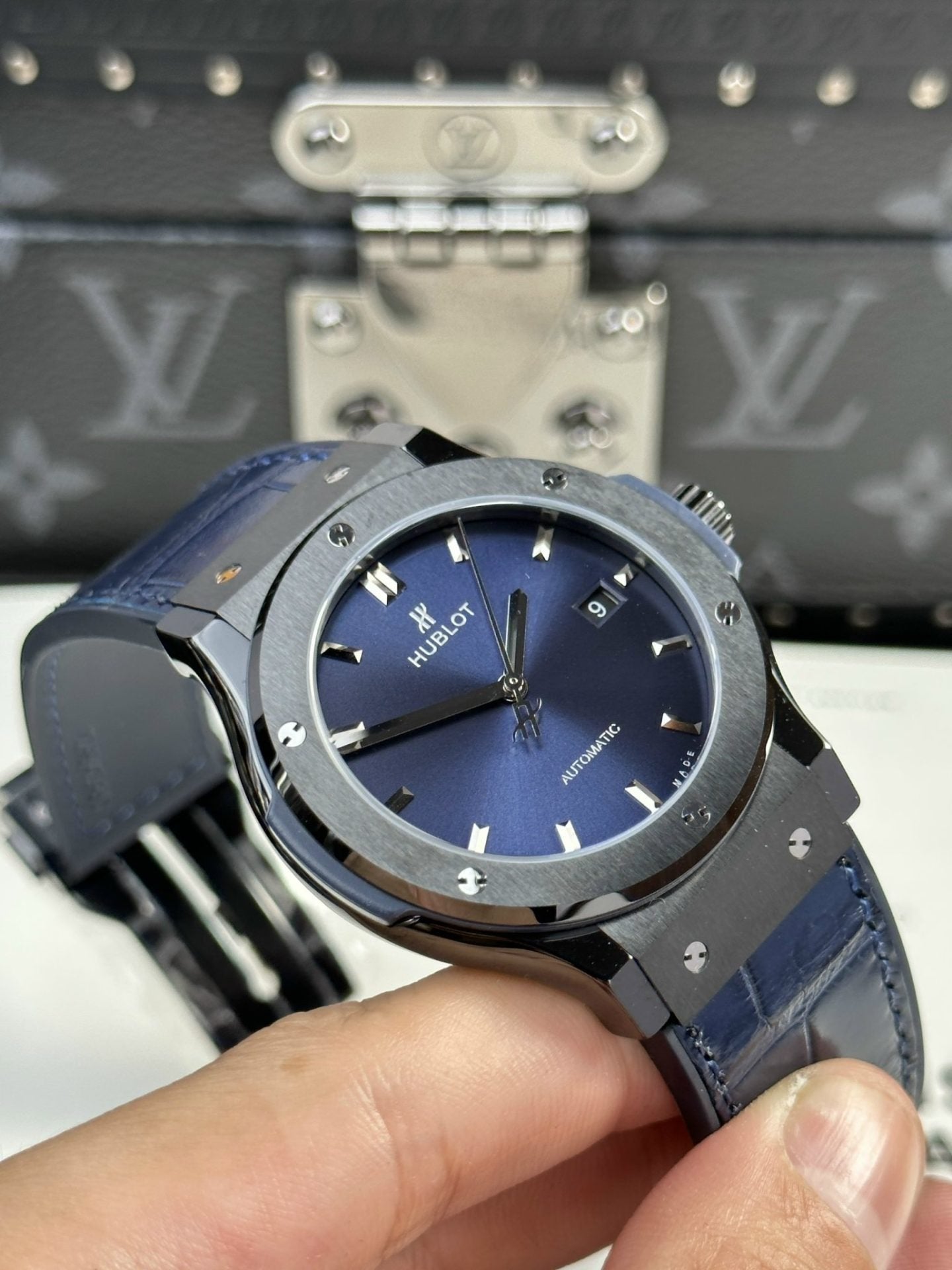 Hublot Classic Fusion Watch Ceramic Blue Dial 42mm