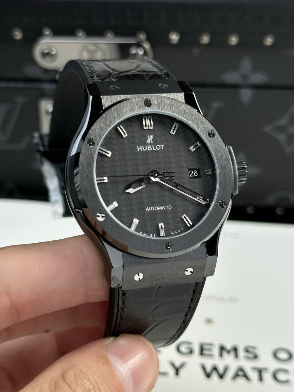 Hublot Classic Fusion Watch Ceramic Carbon Dial 42mm