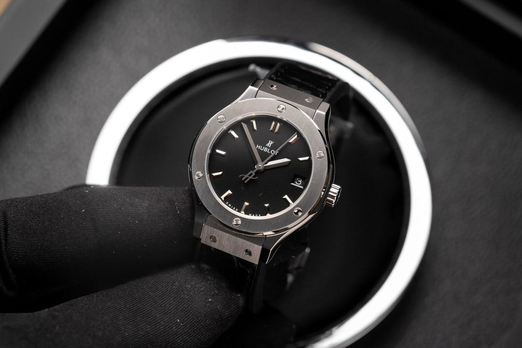 Hublot Watch Classic Fusion Black Dial Leather Strap 33mm