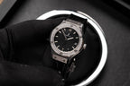 Hublot Watch With Diamonds Bezel Black Dial 33mm