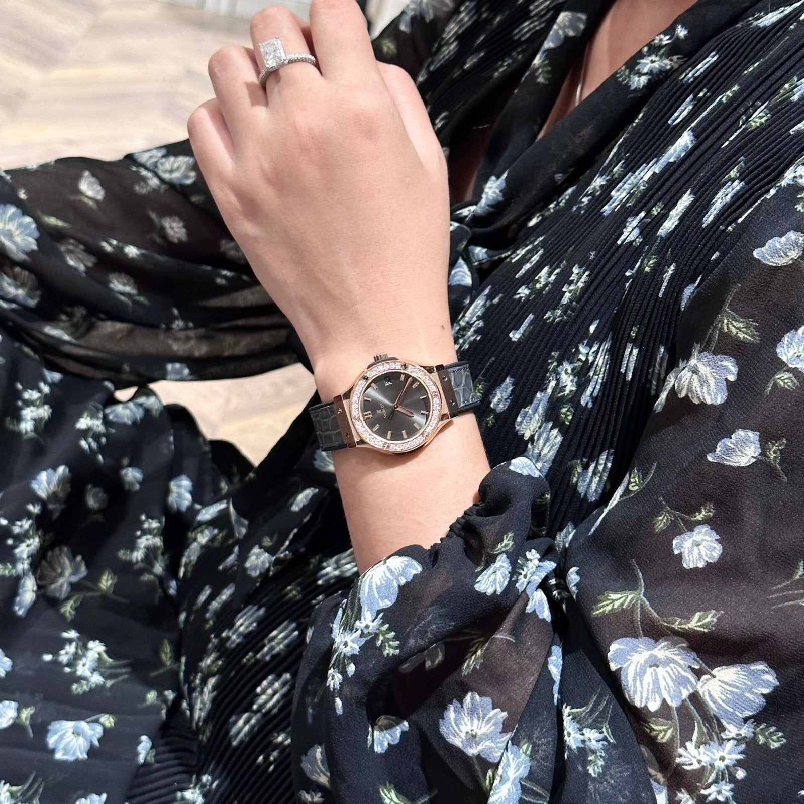 Hublot Women Watch With Moissanite Diamond 33mm