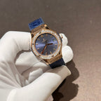 Hublot Watch With Moissanite Diamonds Blue 33mm