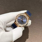 Hublot Watch With Moissanite Diamonds Blue 33mm
