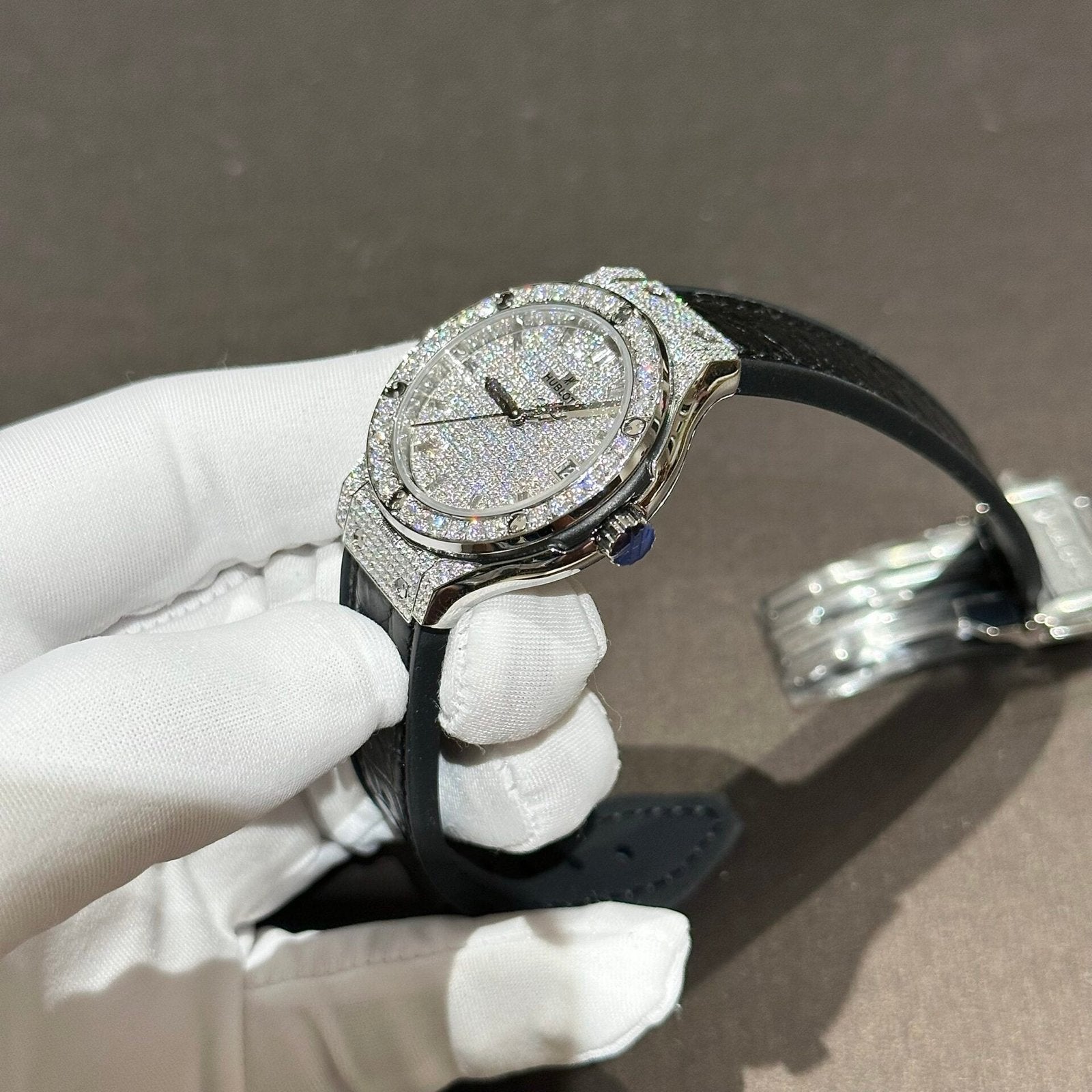 Hublot Classic Fusion  Watch With Full Moissanite Diamonds 33mm