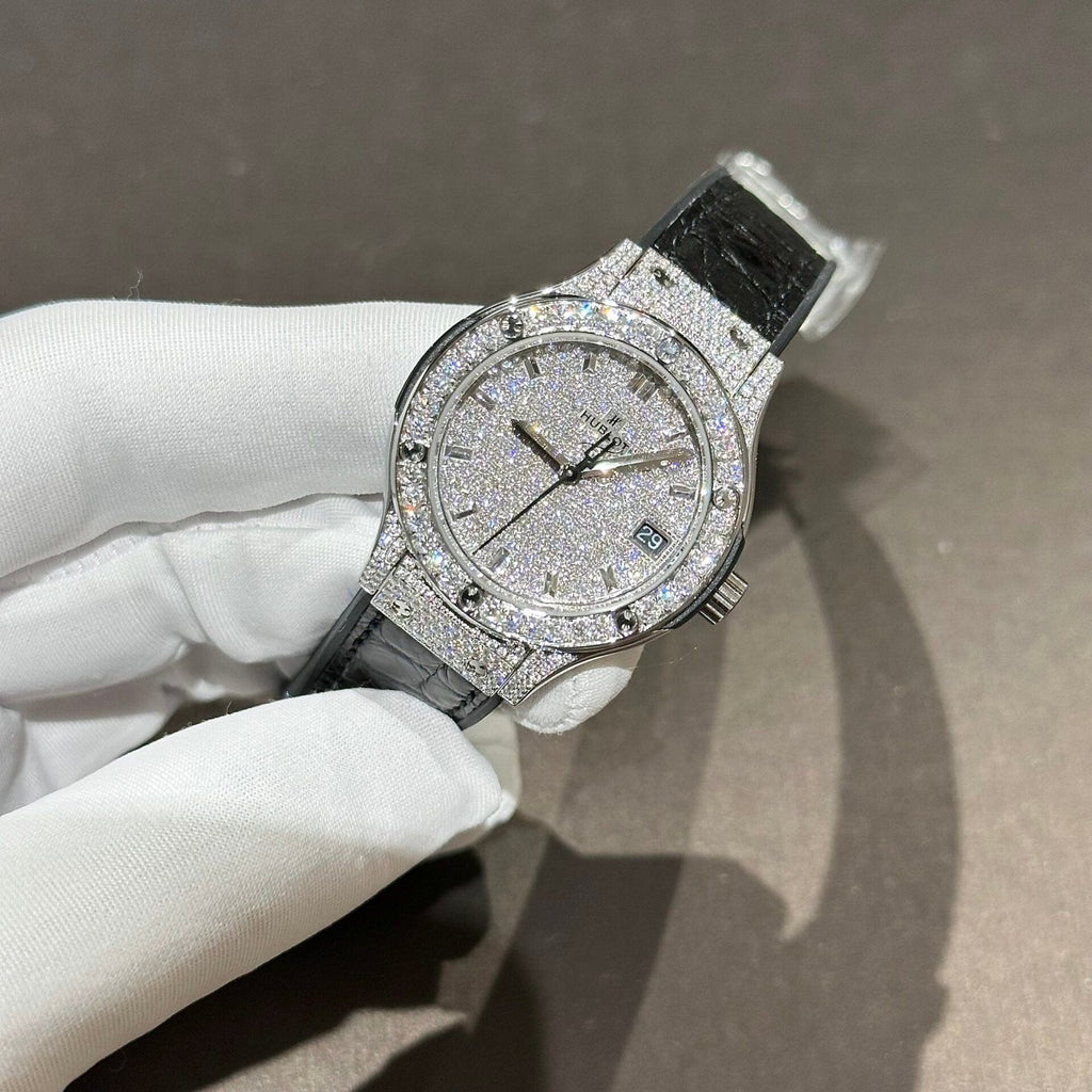 Hublot Classic Fusion  Watch With Full Moissanite Diamonds 33mm