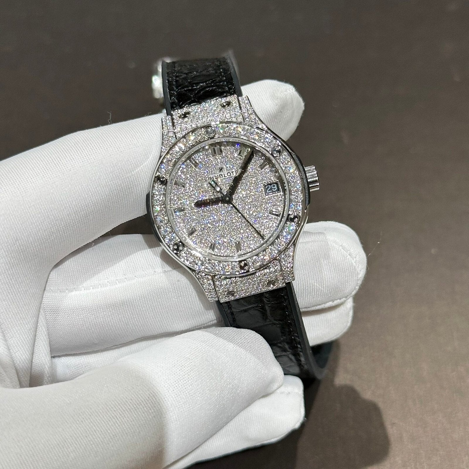 Hublot Classic Fusion  Watch With Full Moissanite Diamonds 33mm