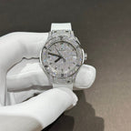 Hublot Classic Fusion Watch White Full Moissanite Diamonds 33mm