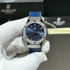 Hublot Classic Fusion Watch Blue With Moissanite Diamond 33mm