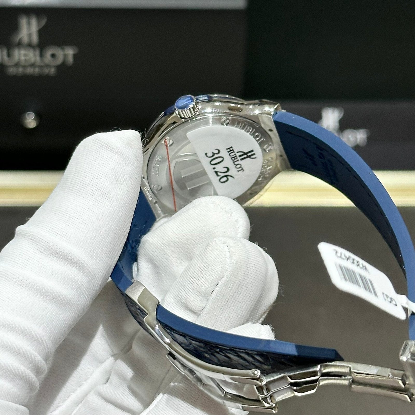 Hublot Classic Fusion Watch Blue With Moissanite Diamond 33mm