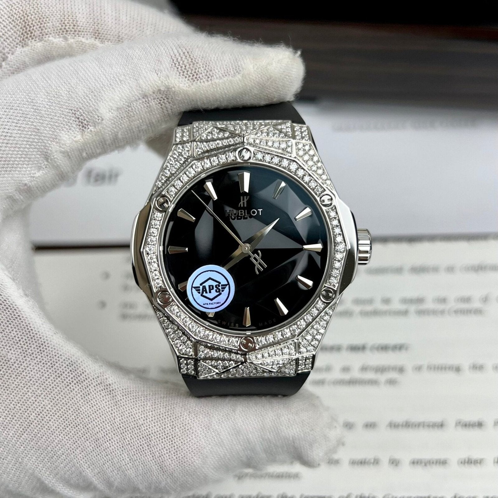 Hublot Orlinski  Watch Black Dial Moissanite Diamonds 40mm