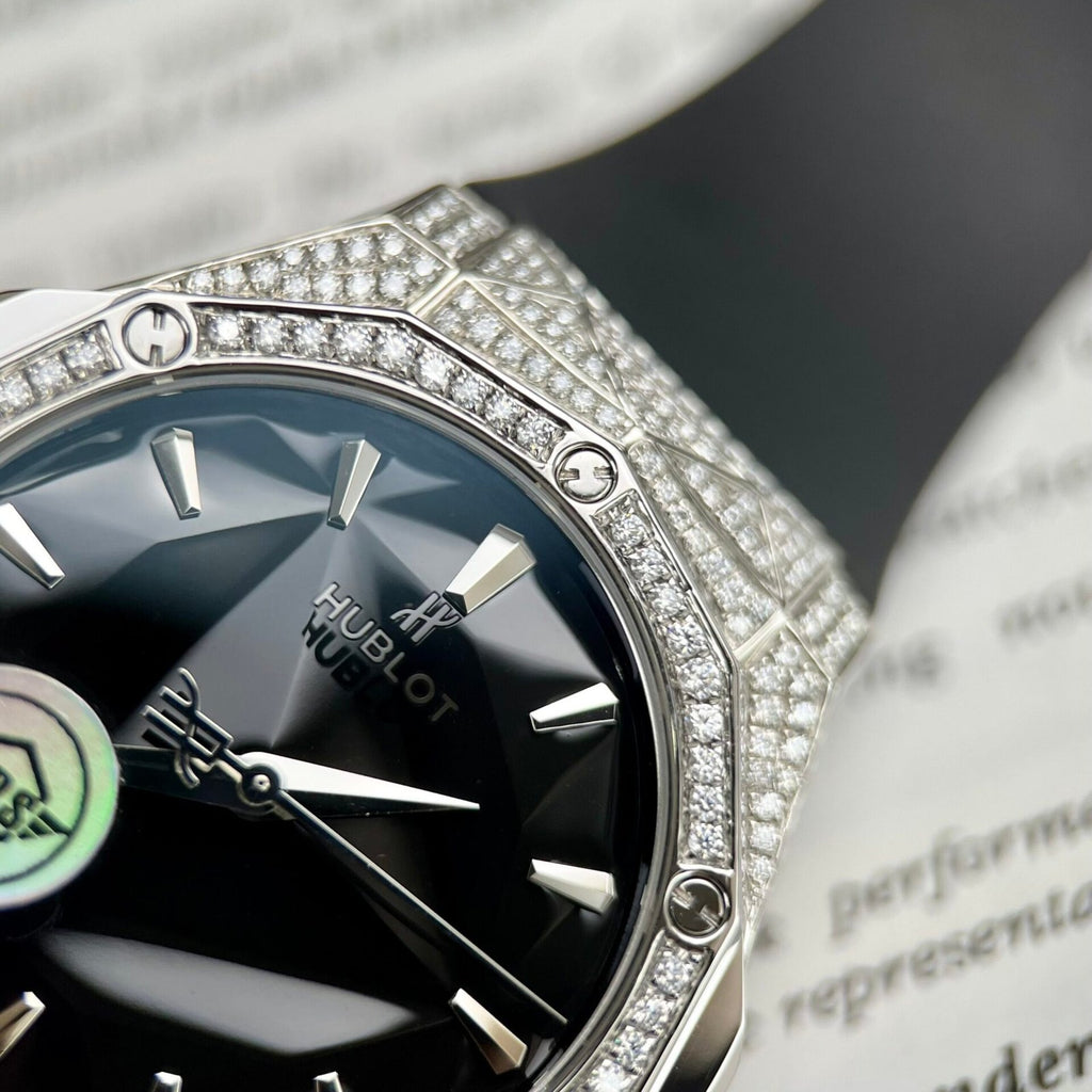 Hublot Orlinski  Watch Black Dial Moissanite Diamonds 40mm