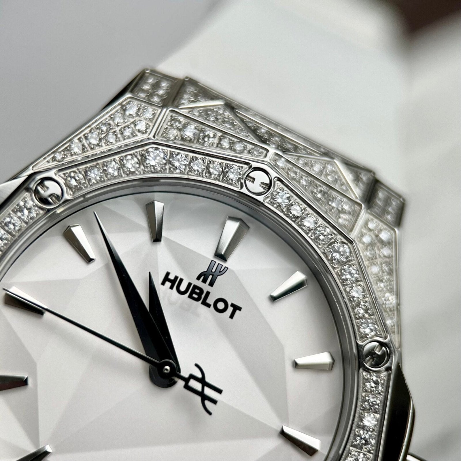 Hublot Orlinski  Watch White Dial Moissanite Diamonds 40mm