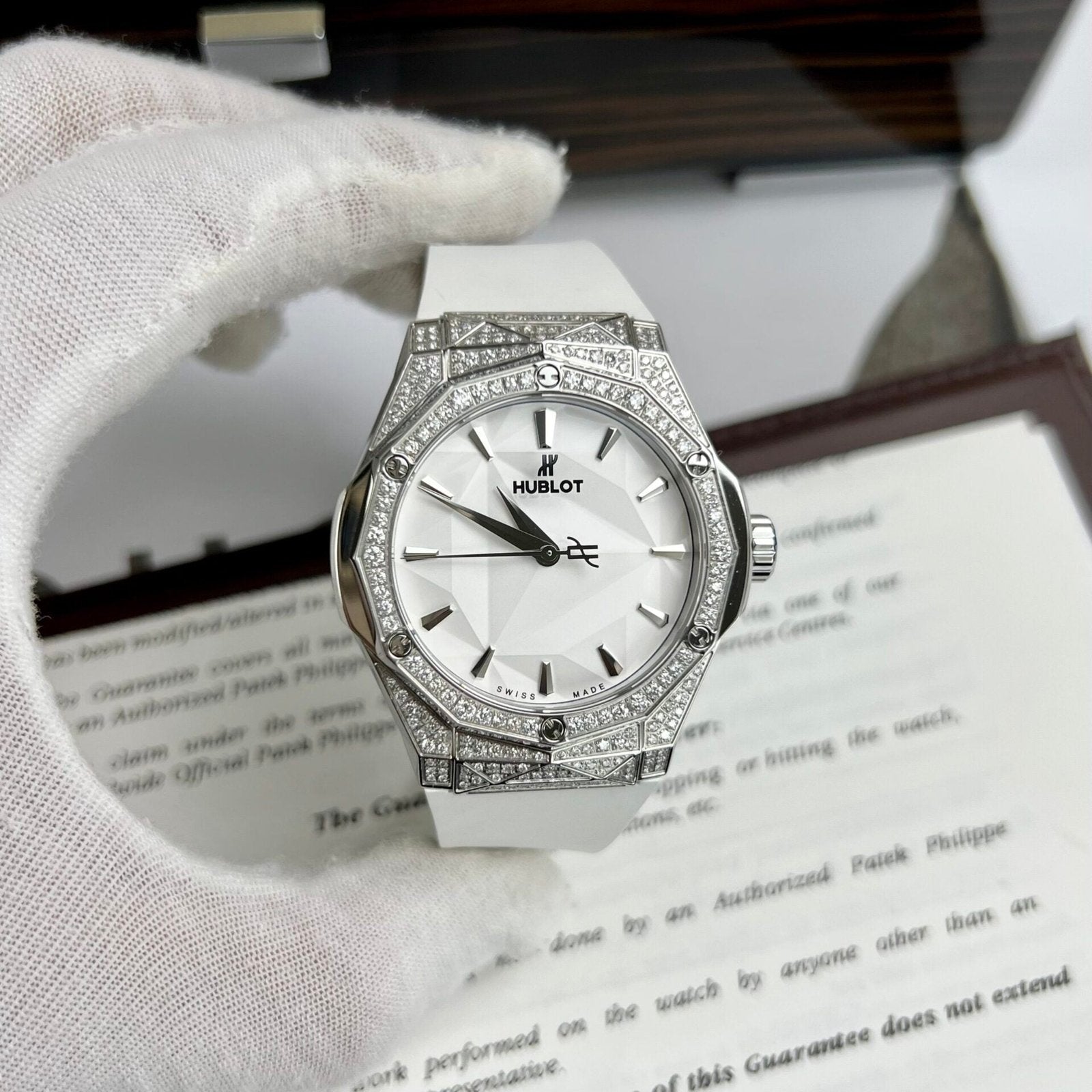 Hublot Orlinski  Watch White Dial Moissanite Diamonds 40mm