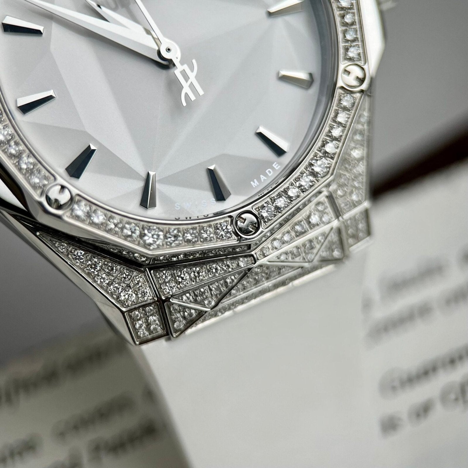 Hublot Orlinski  Watch White Dial Moissanite Diamonds 40mm