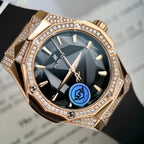 Hublot Orlinski King Gold Black Dial  Moissanite Diamonds 40mm
