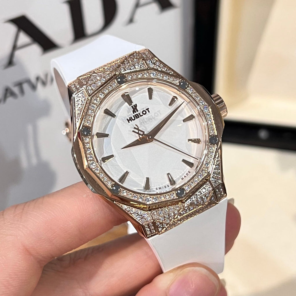 Hublot Orlinski King Gold  Watch With Full Diamond Case White 40mm