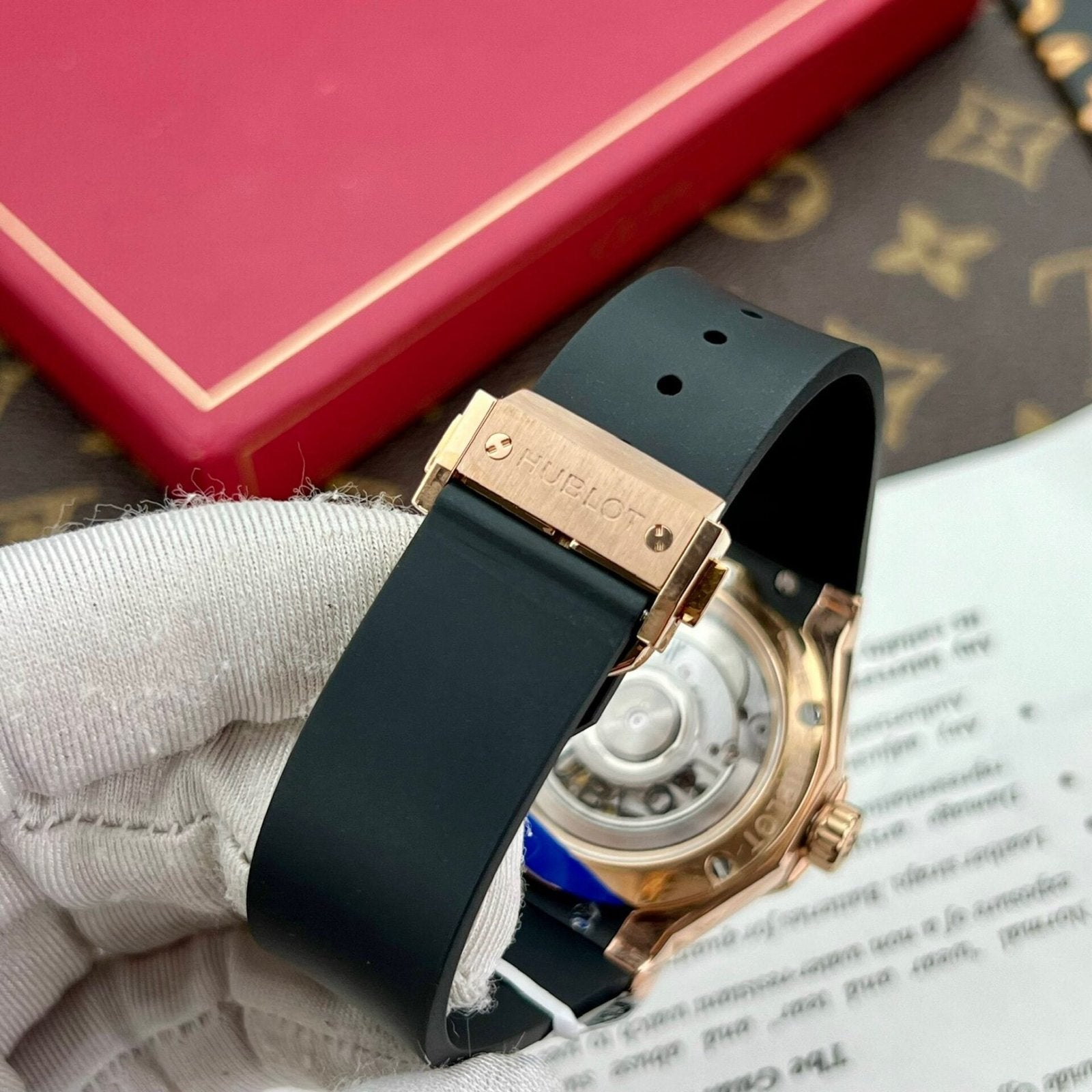 Hublot Watch Orlinski King Gold Natural Diamonds Rubber Strap 40mm