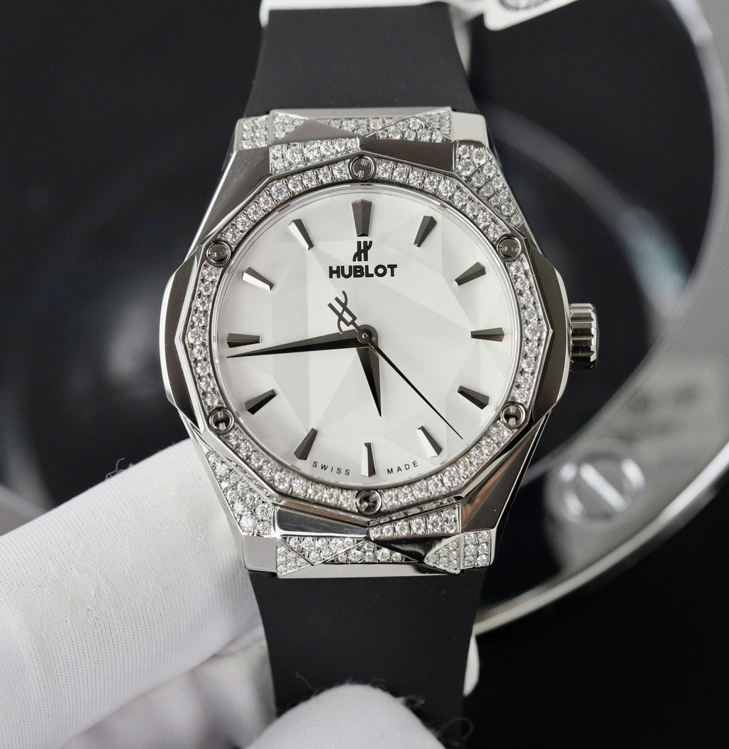 Hublot Orlinski White Dial  Watch Moissanite Diamonds 40mm