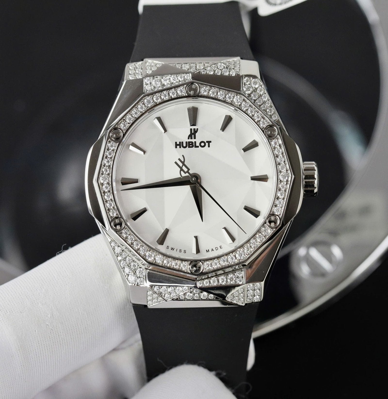 Hublot Orlinski White Dial  Watch Moissanite Diamonds 40mm