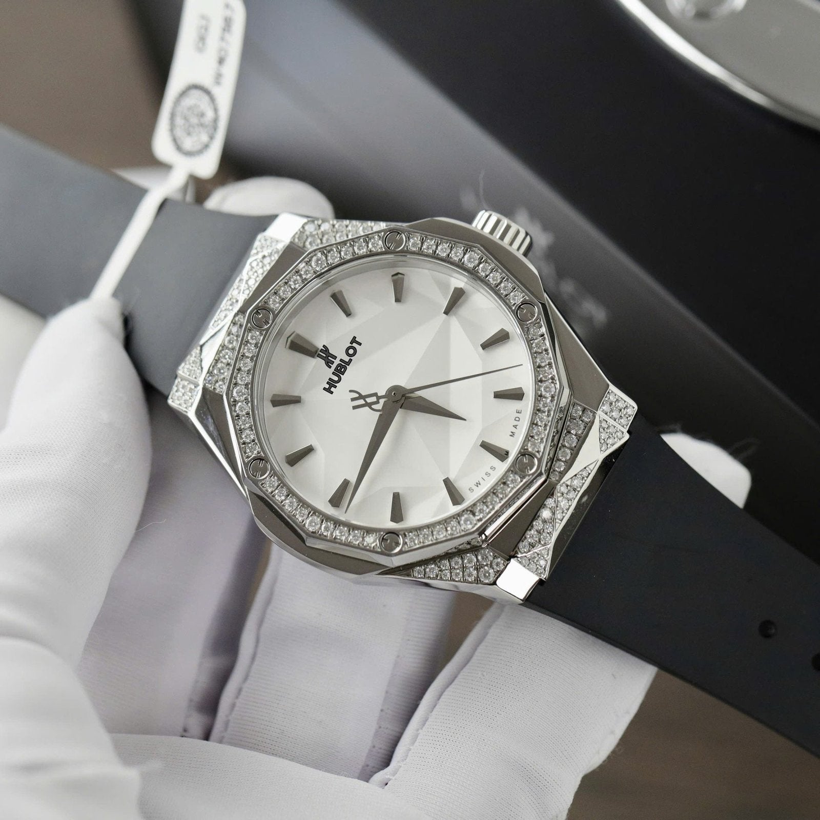Hublot Orlinski White Dial  Watch Moissanite Diamonds 40mm