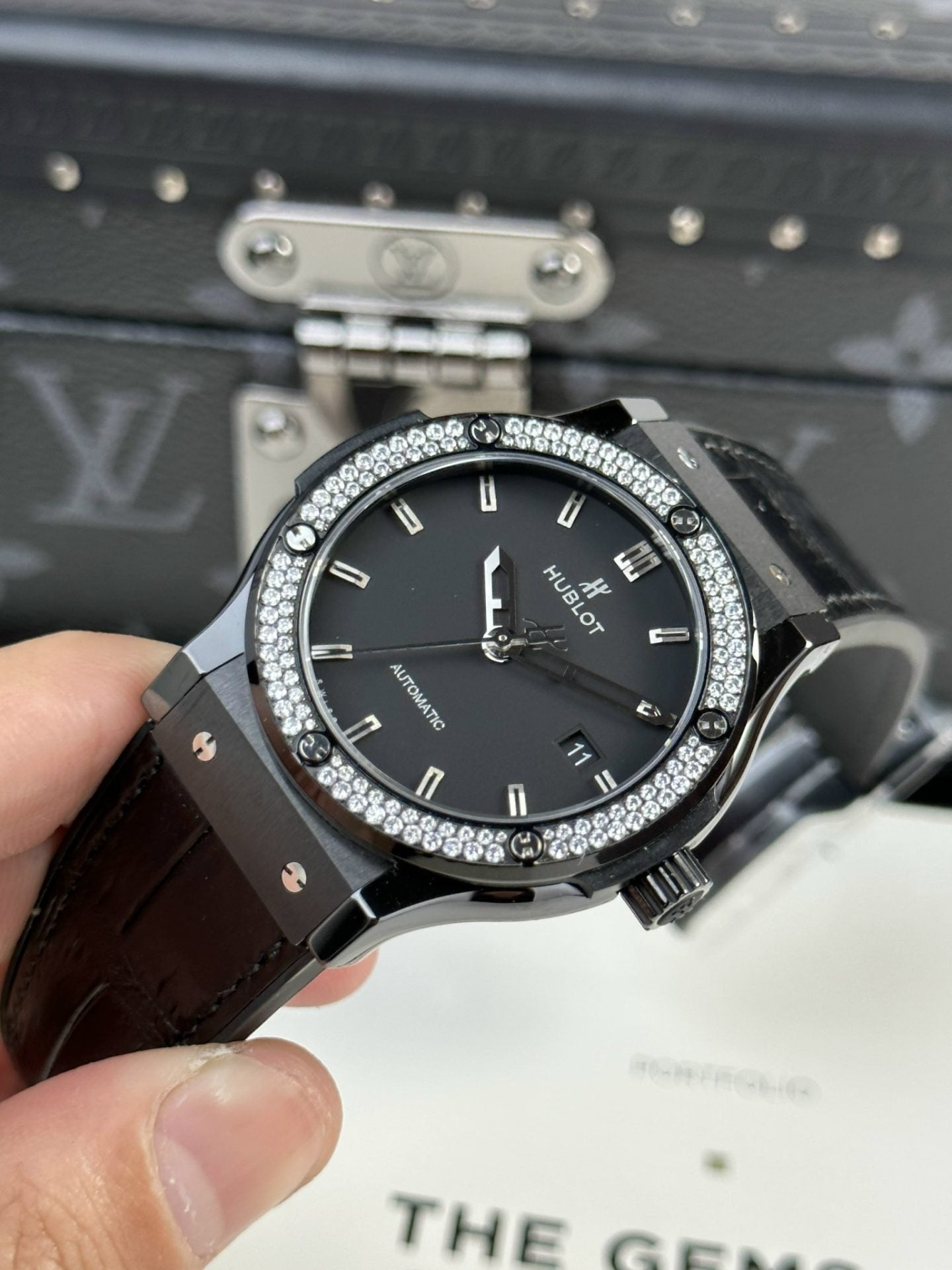 Hublot Classic Fusion Ceramic Watch With Stone Swarovski 42mm
