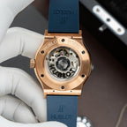 Hublot  Watch Classic Fusion King Gold Dial Blue Movement SW300 Rubber Strap 42mm