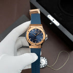 Hublot  Watch Classic Fusion King Gold Dial Blue Movement SW300 Rubber Strap 42mm
