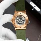Hublot Watch Classic Fusion King Gold Green Dial Movement SW300 Swiss Made 42mm