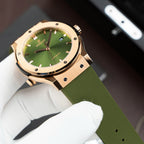 Hublot Watch Classic Fusion King Gold Green Dial Movement SW300 Swiss Made 42mm