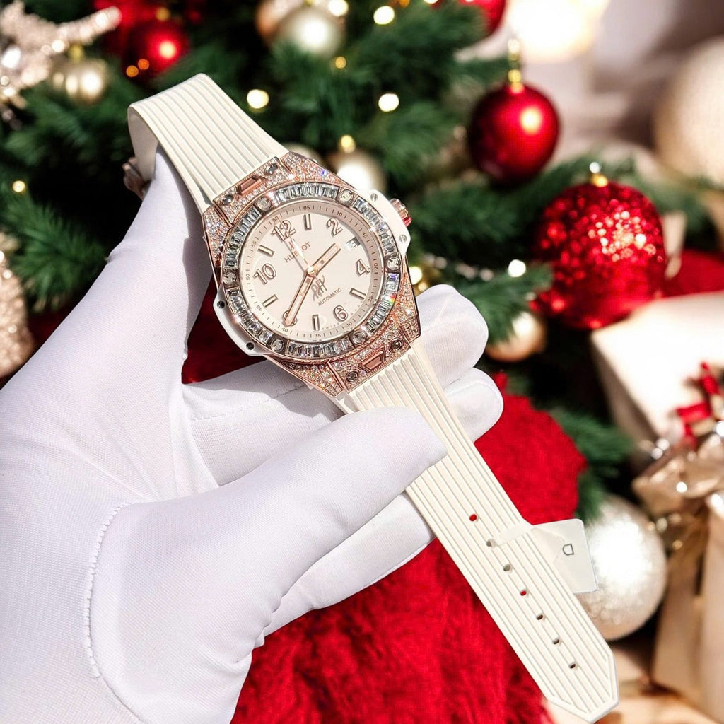Hublot  Watch Big Bang One Click Gold Wrapped + Moissanite Diamonds Baguette 39mm