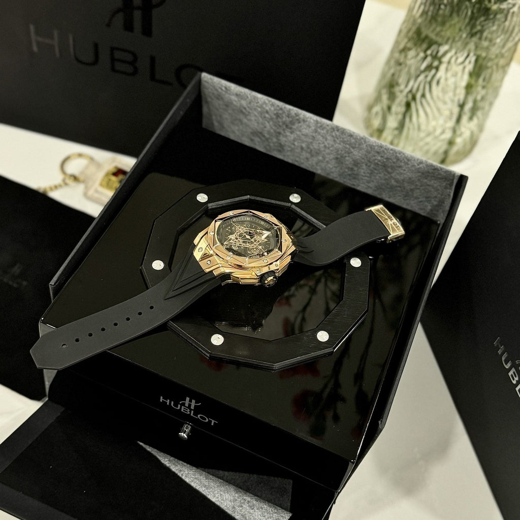 Hublot Watch Big Bang Sang Bleu ll King Gold Black Dial 45mm