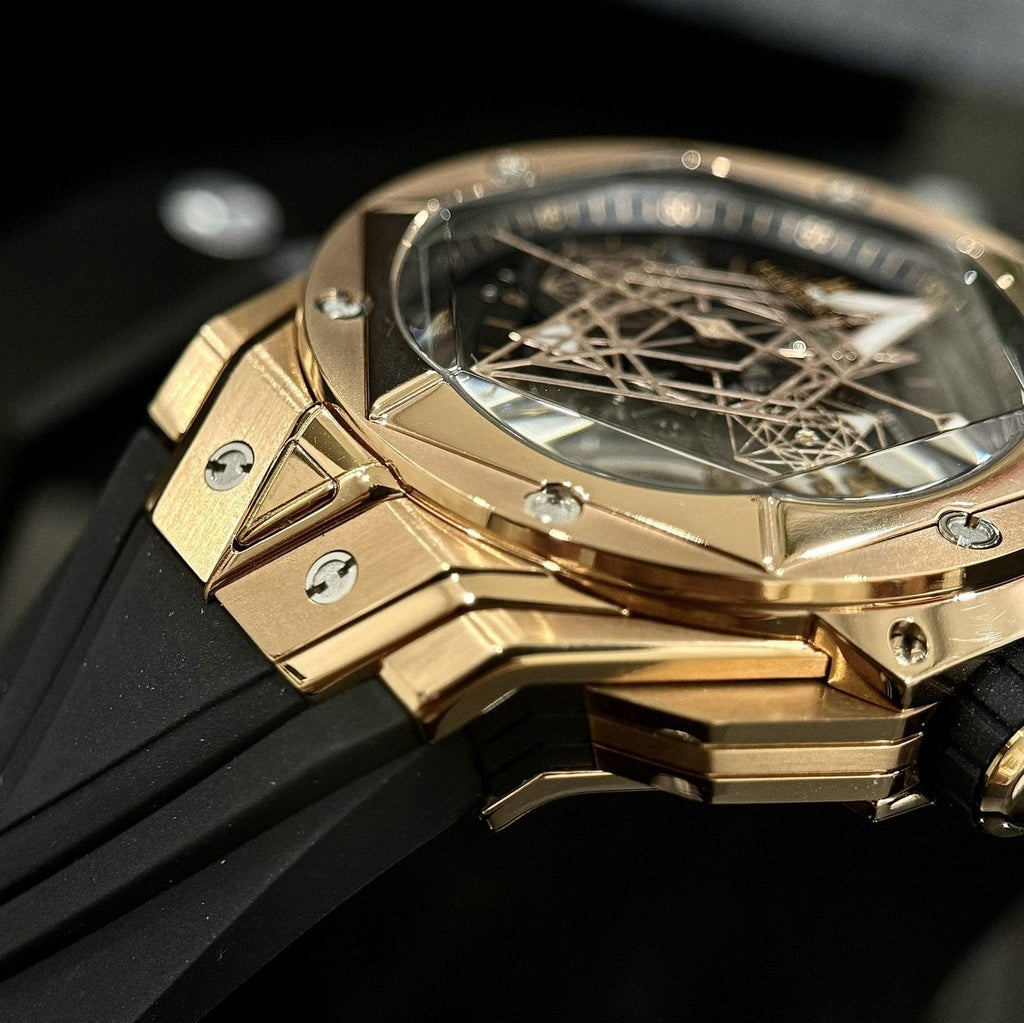 Hublot Watch Big Bang Sang Bleu ll King Gold Black Dial 45mm