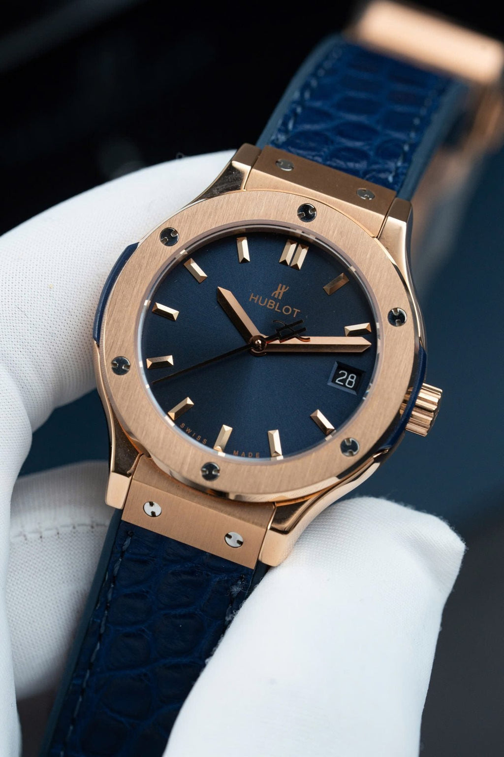 Hublot Watch Classic Fusion King Gold Dial Blue 33mm