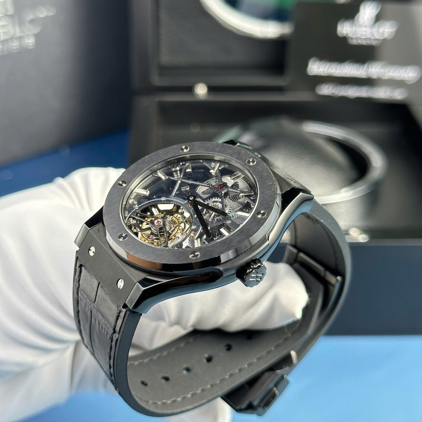Hublot Watch Classic Fusion Skeleton Tourbillon Black Ceramic 45mm