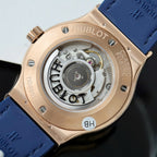 Hublot Classic Fusion King Gold Watch Blue Dial Diamonds 42mm